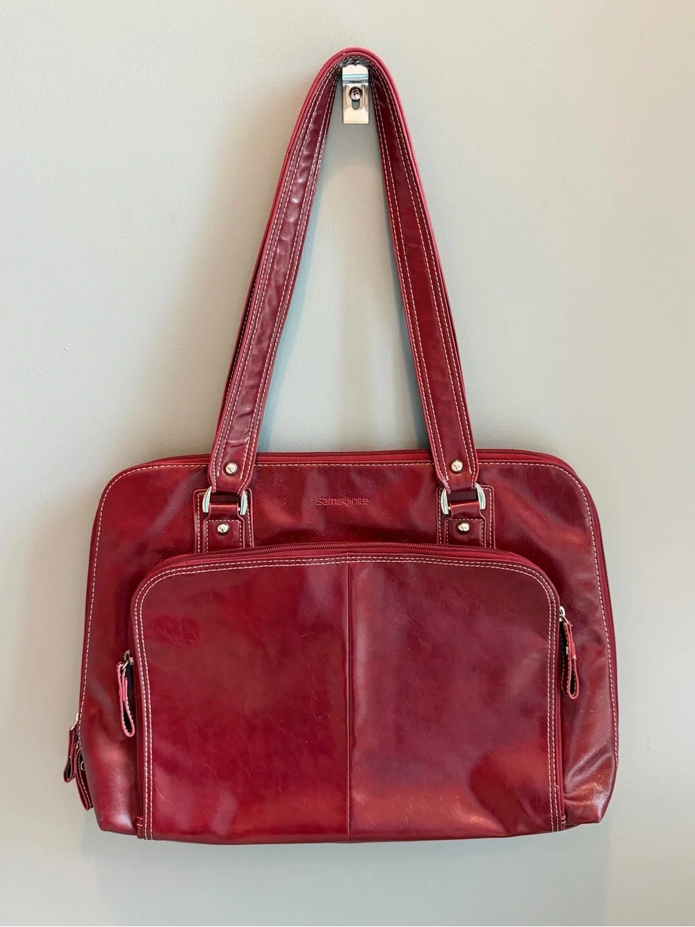 SAMSONITE Burgundy Red Laptop Tote Work Teacher Travel Organizer Bag Fits 16.5”
